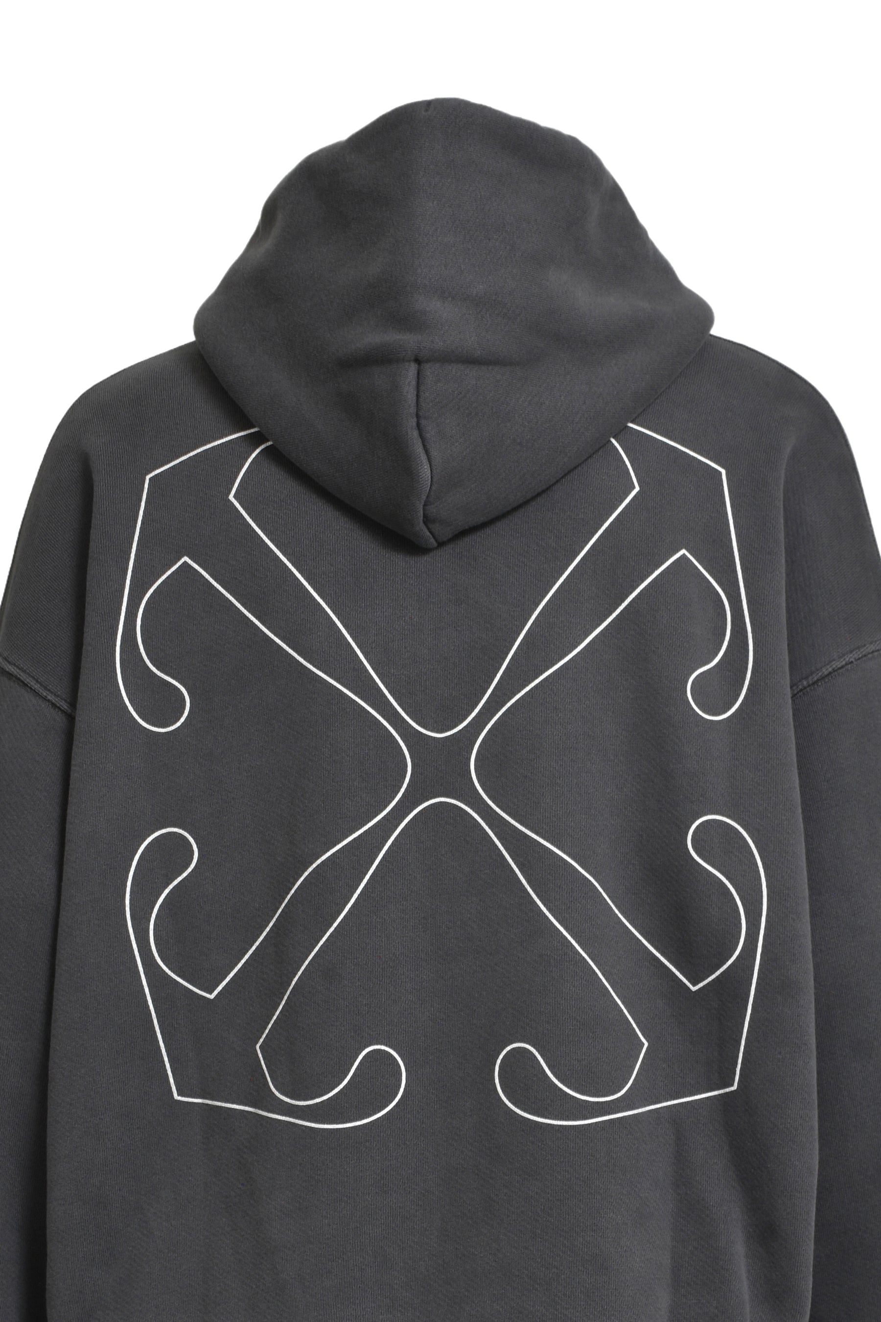 OUTLINE ARROW SKATE HOODIE / BLK WHT