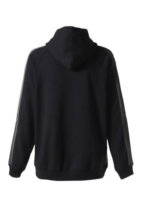 ZIPPED TRACK HOODY - COTTON JERSEY (EXCLUSIVE) / BLK