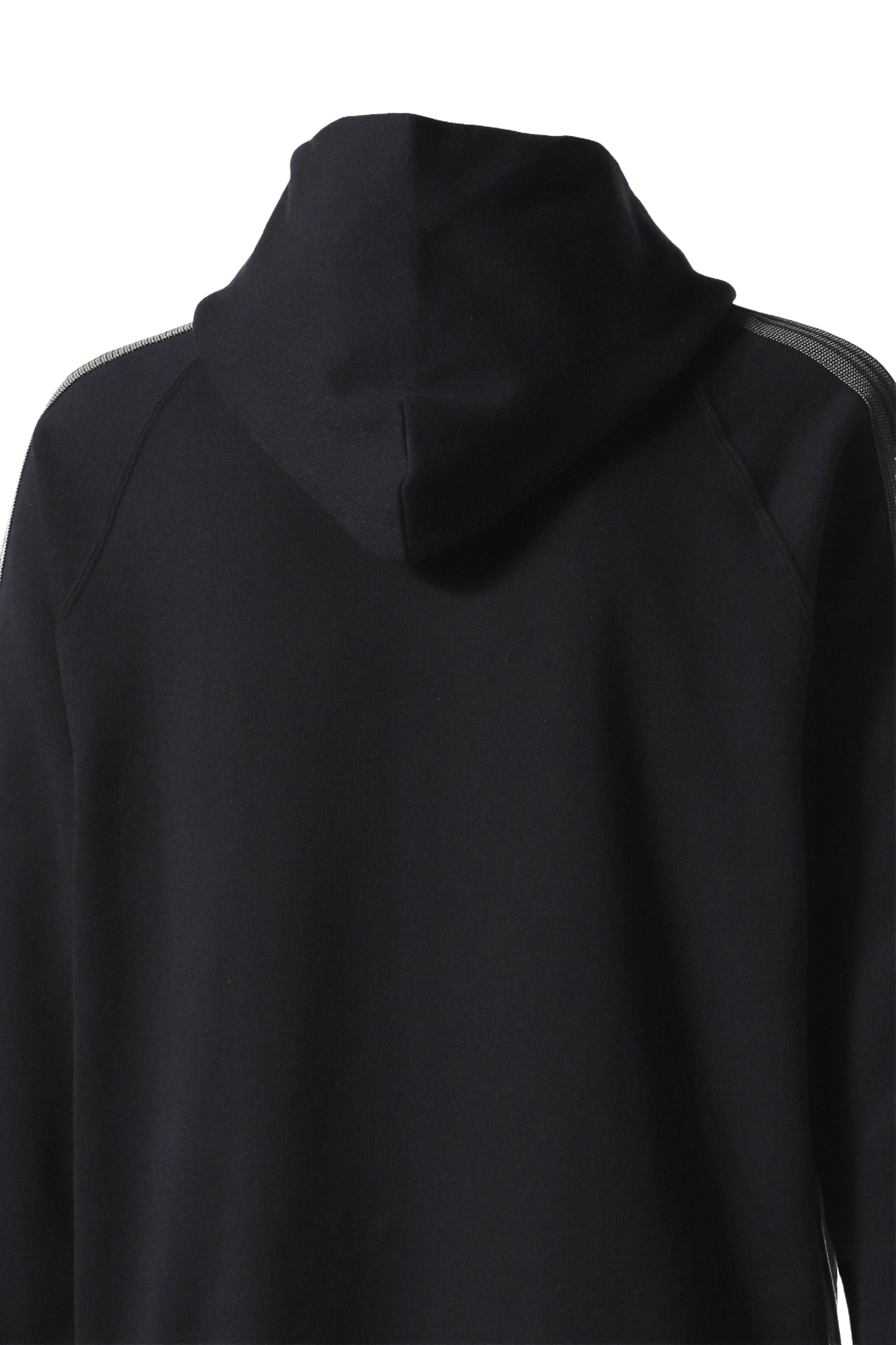 ZIPPED TRACK HOODY - COTTON JERSEY (EXCLUSIVE) / BLK