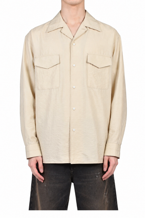 CONVERTIBLE COLLAR SHIRT / OAT MILK