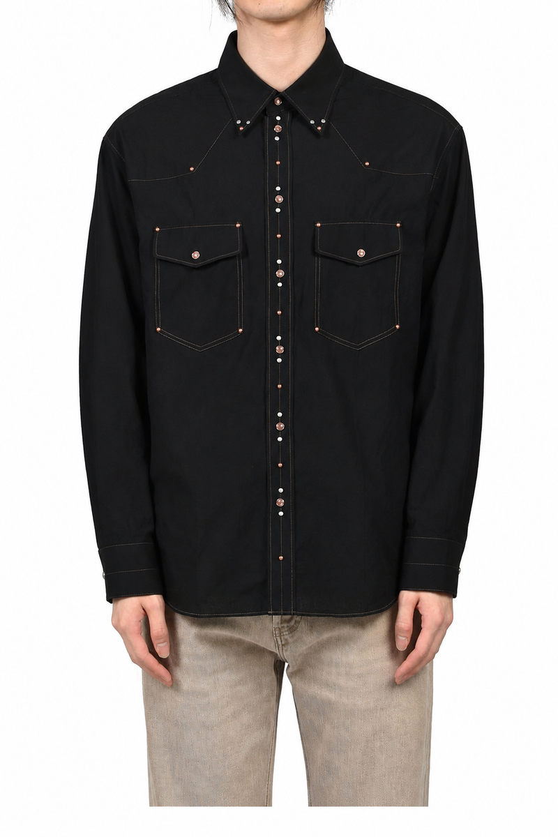 LEMAIRE ルメール SS26 SHIRT WITH STUDS / BLK - NUBIAN ヌビアン