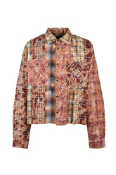 RHINESTONE CRAZY CHECK SHIRT / RED
