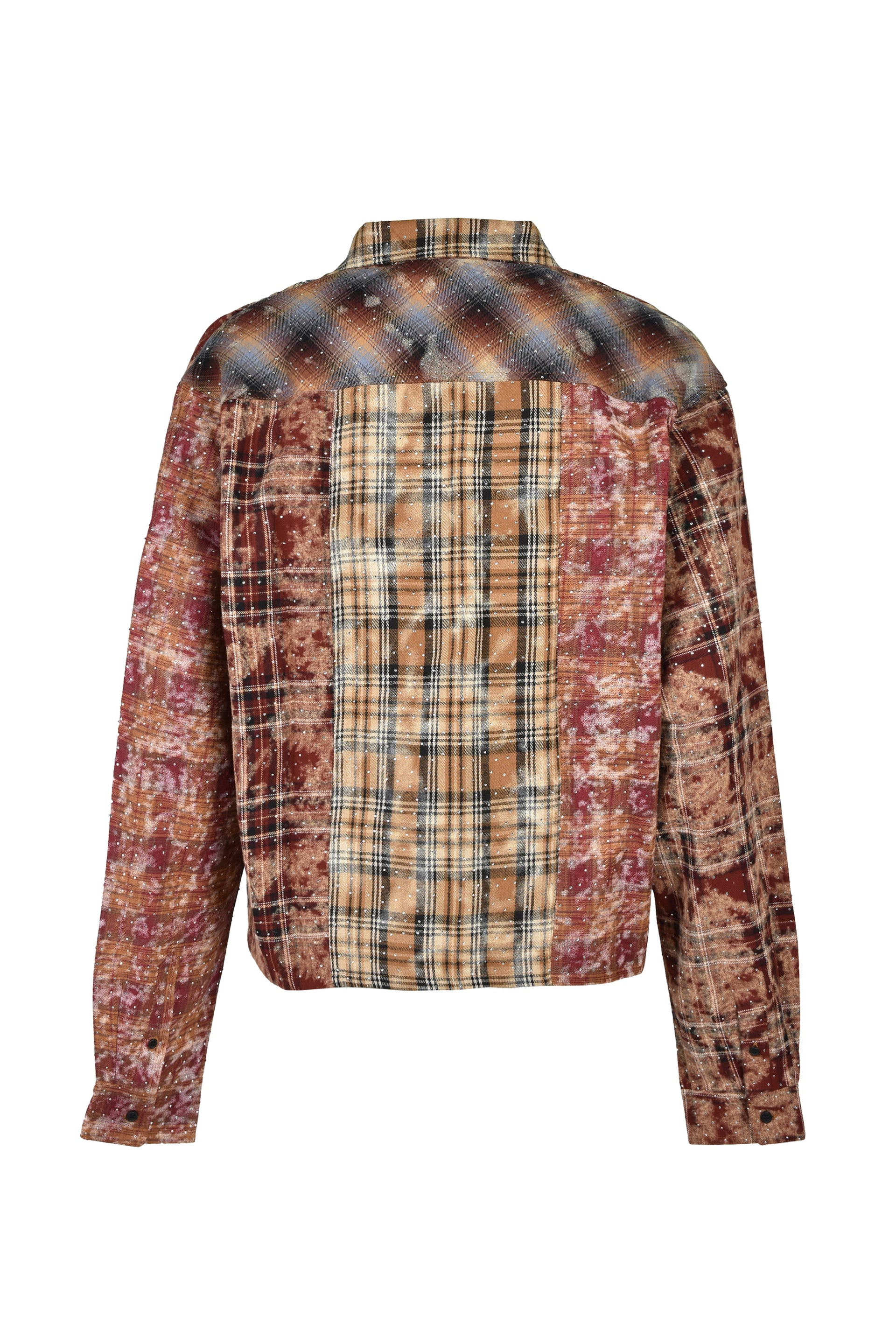 RHINESTONE CRAZY CHECK SHIRT / RED