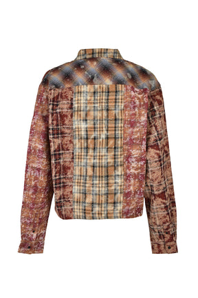 RHINESTONE CRAZY CHECK SHIRT / RED