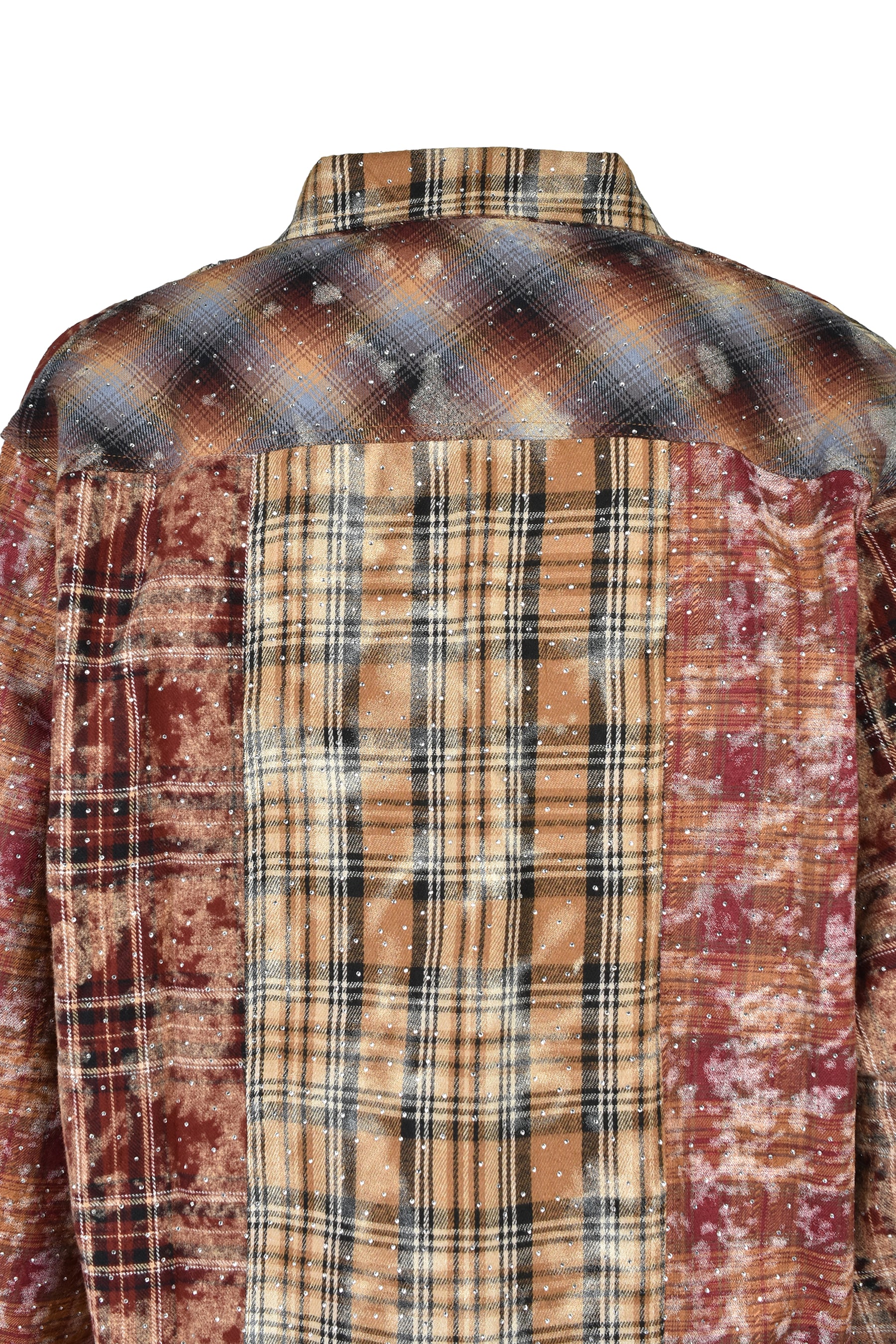 RHINESTONE CRAZY CHECK SHIRT / RED