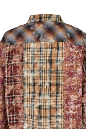 RHINESTONE CRAZY CHECK SHIRT / RED