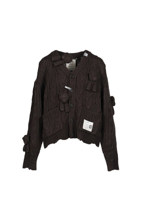 PINK HOUSE BEARS KNIT CARDIGAN / BLK