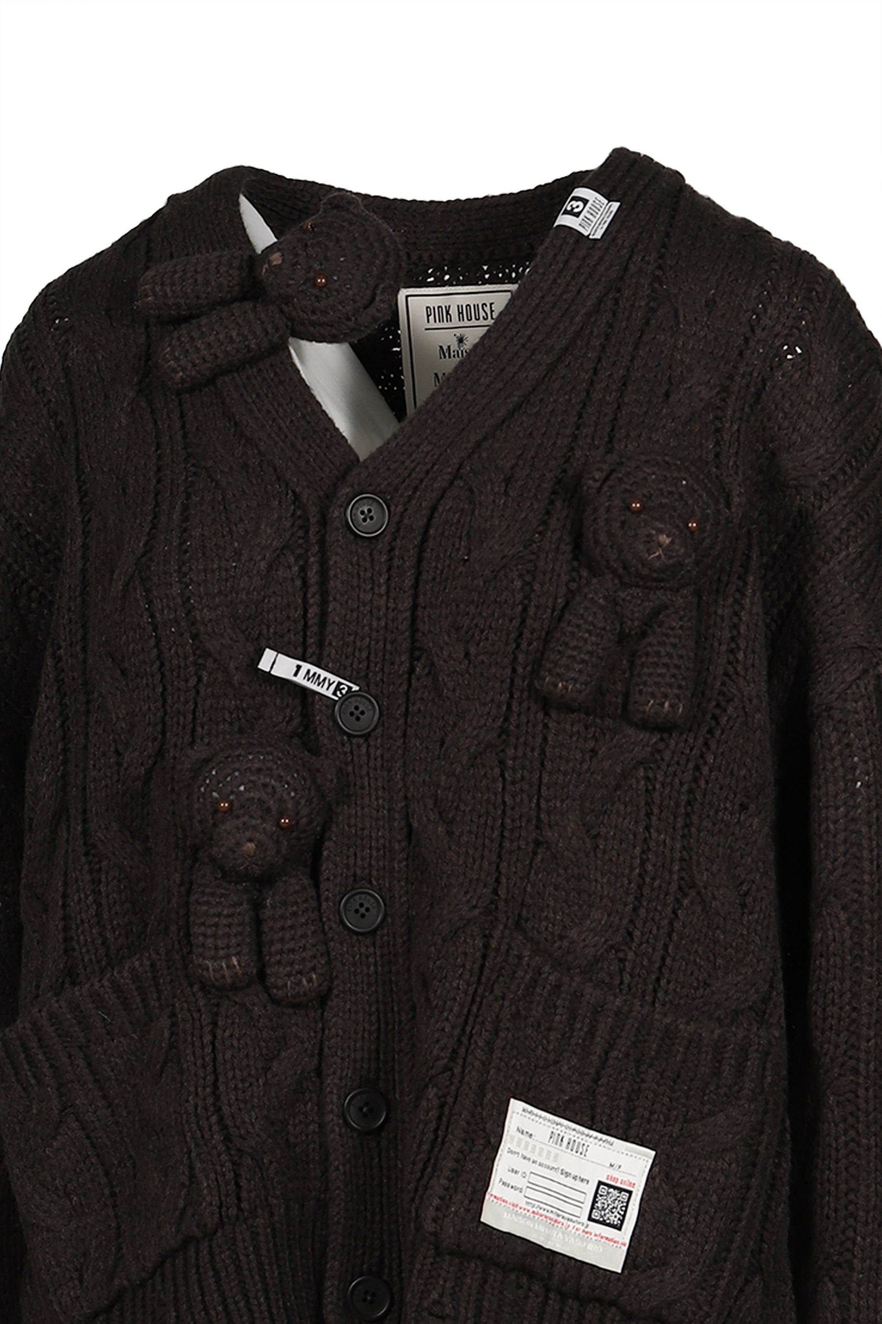 PINK HOUSE BEARS KNIT CARDIGAN / BLK