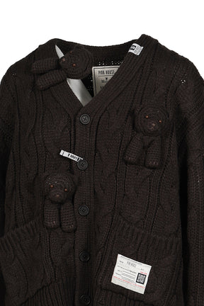 PINK HOUSE BEARS KNIT CARDIGAN / BLK