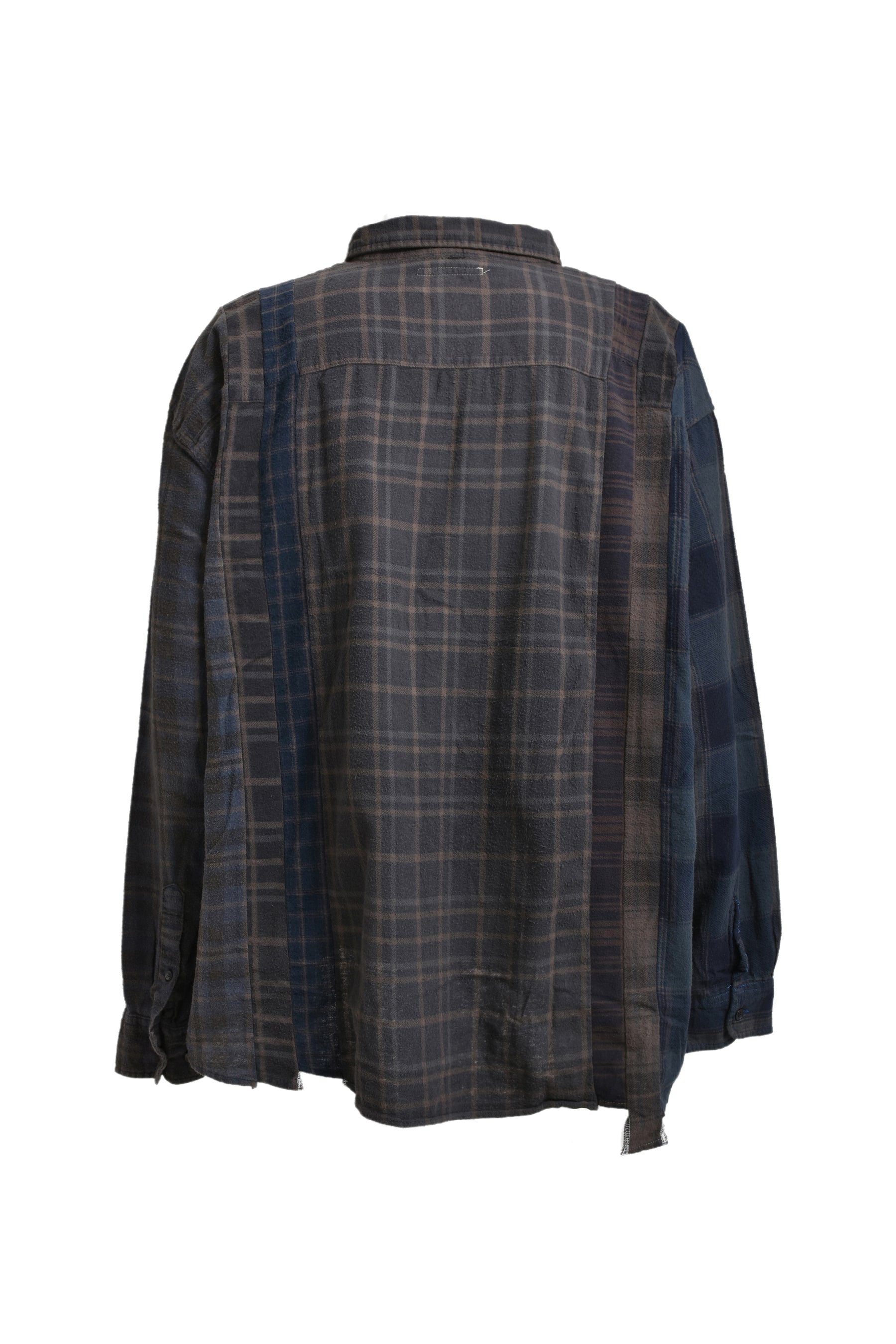 FLANNEL SHIRT -> 7 CUTS WIDE SHIRT / OVER DYE / C-BROWN