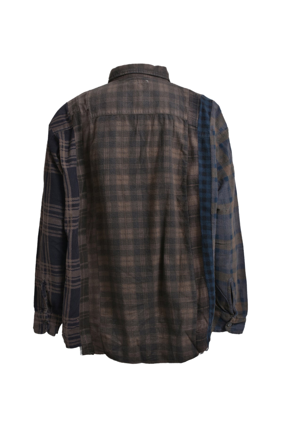 FLANNEL SHIRT -> 7 CUTS WIDE SHIRT / OVER DYE / C-BROWN