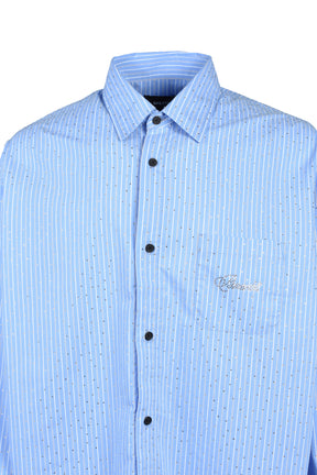 RHINESTONE STRIPE SHIRT / BLU