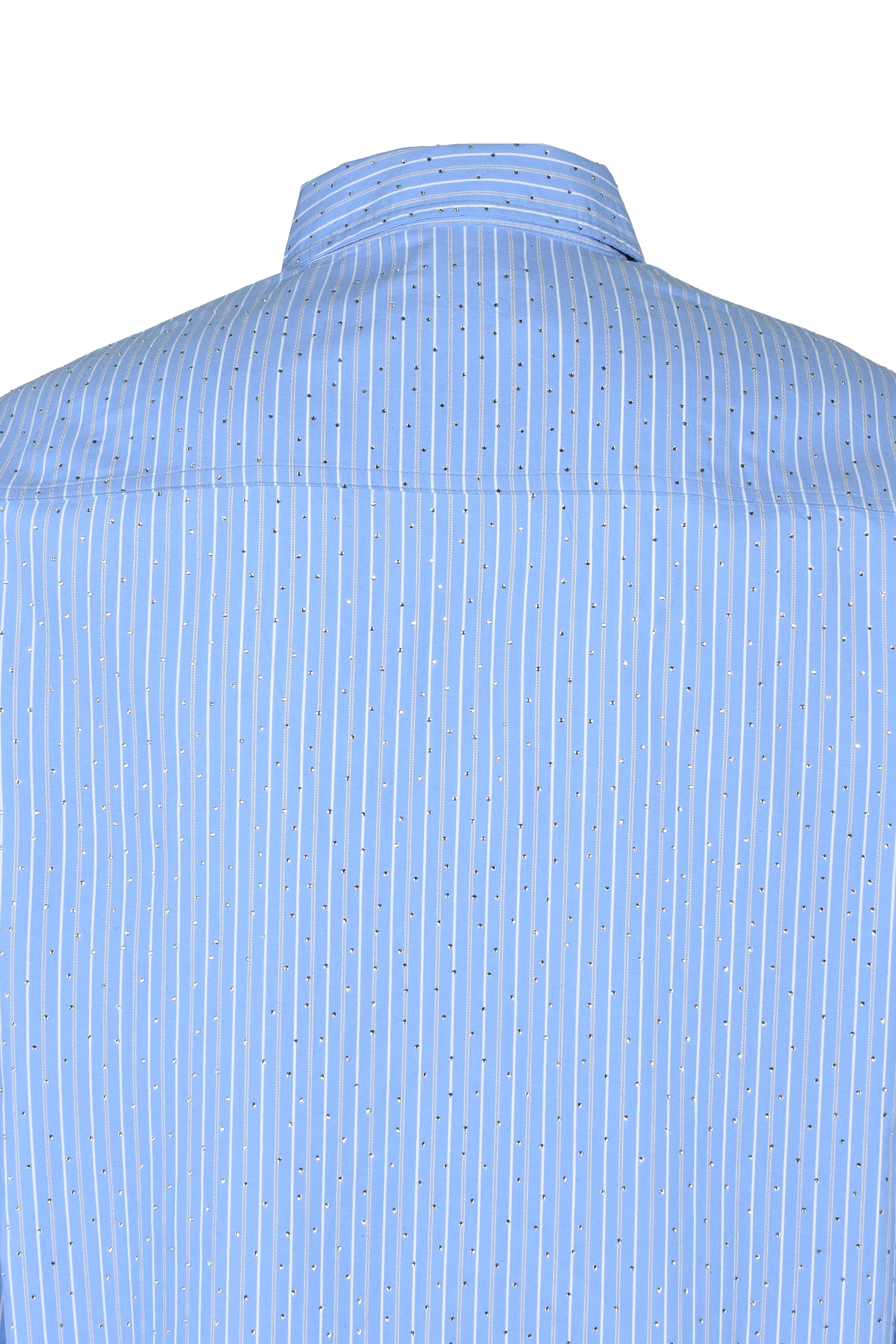 RHINESTONE STRIPE SHIRT / BLU