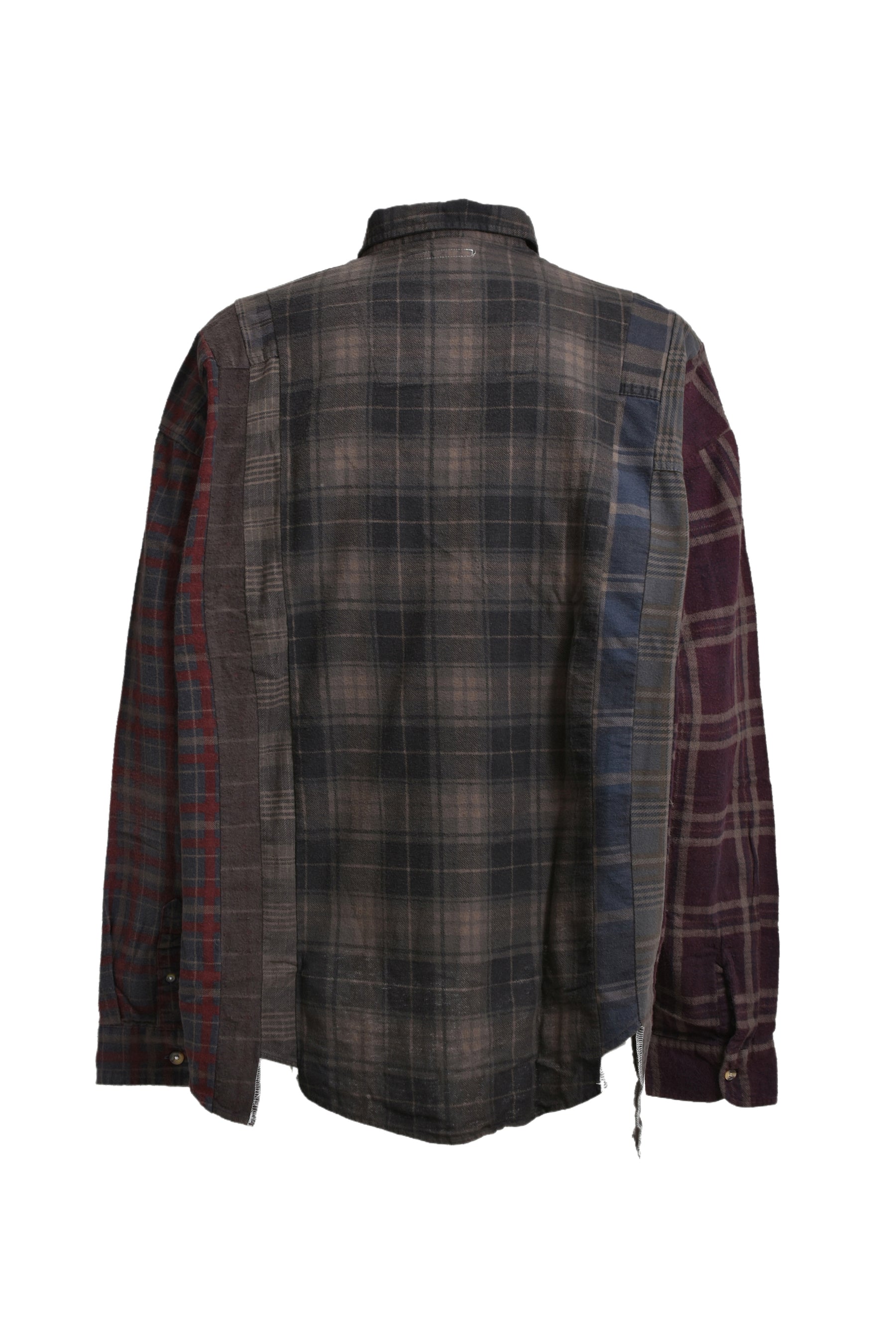 FLANNEL SHIRT -> 7 CUTS WIDE SHIRT / OVER DYE / C-BROWN