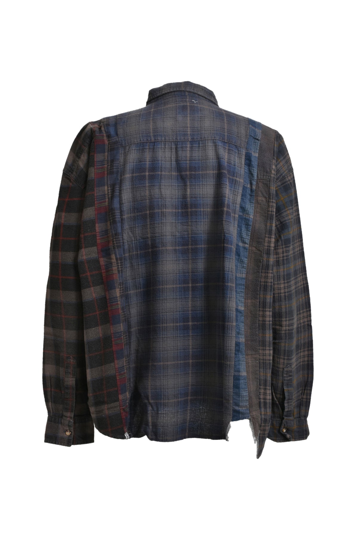 FLANNEL SHIRT -> 7 CUTS WIDE SHIRT / OVER DYE / C-BROWN