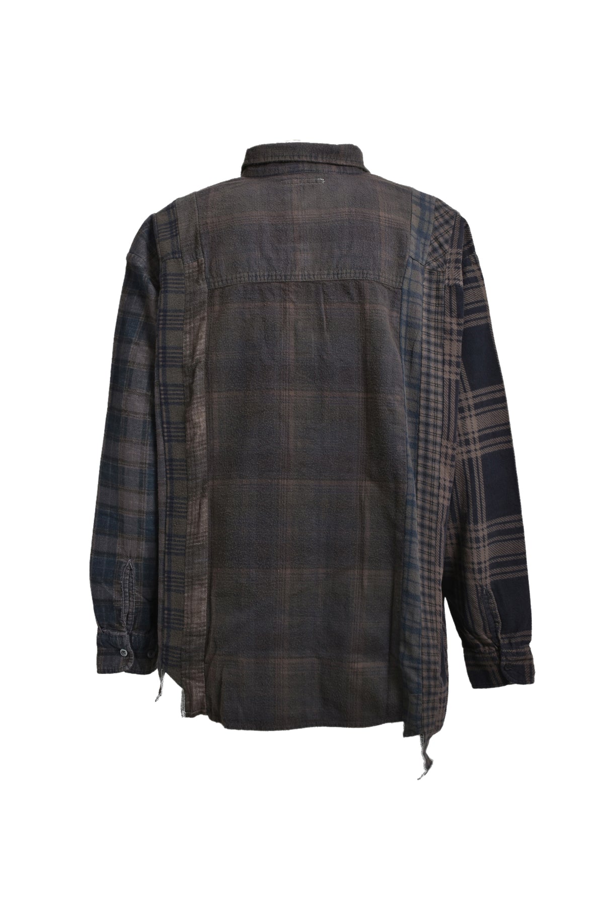 FLANNEL SHIRT -> 7 CUTS WIDE SHIRT / OVER DYE / C-BROWN