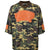 FAUX LEATHER PATCH MESH TEE / CAMO