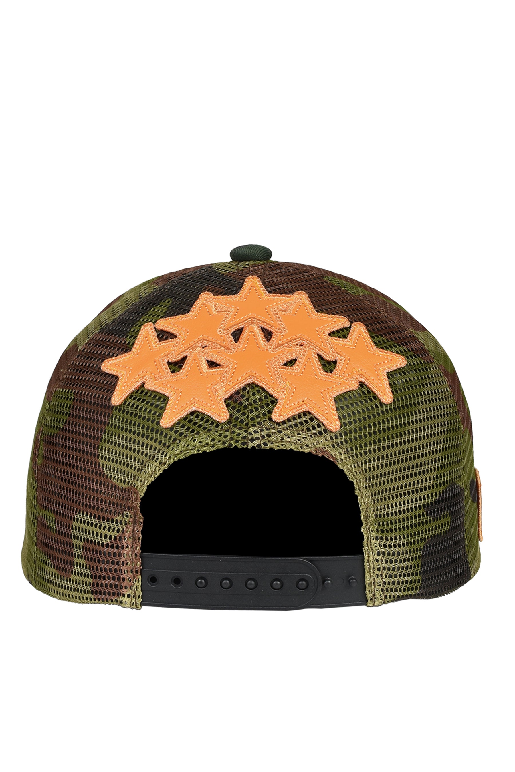 FAUX LEATHER PATCH MESH CAP / CAMO