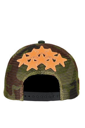 FAUX LEATHER PATCH MESH CAP / CAMO
