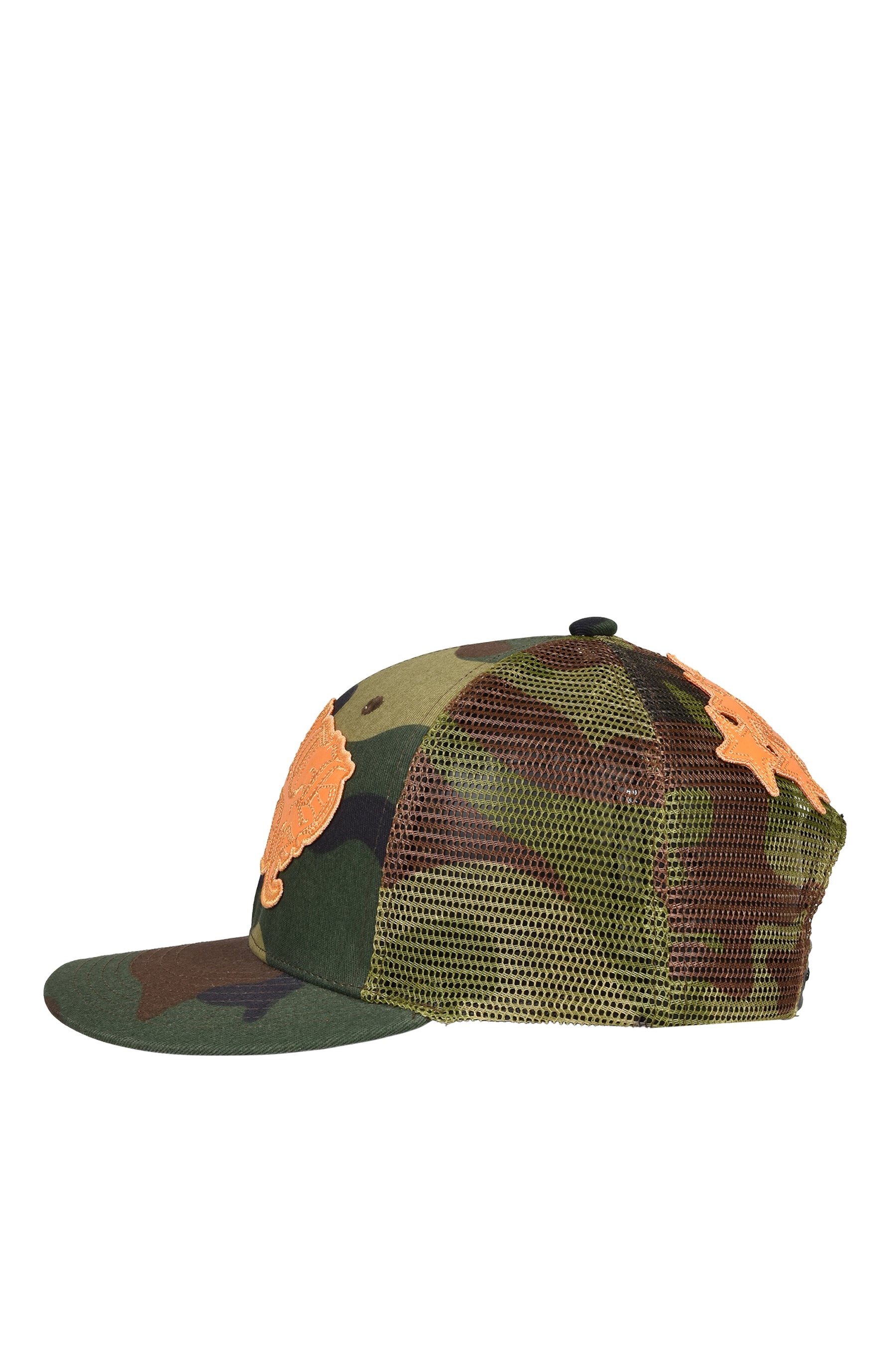 FAUX LEATHER PATCH MESH CAP / CAMO