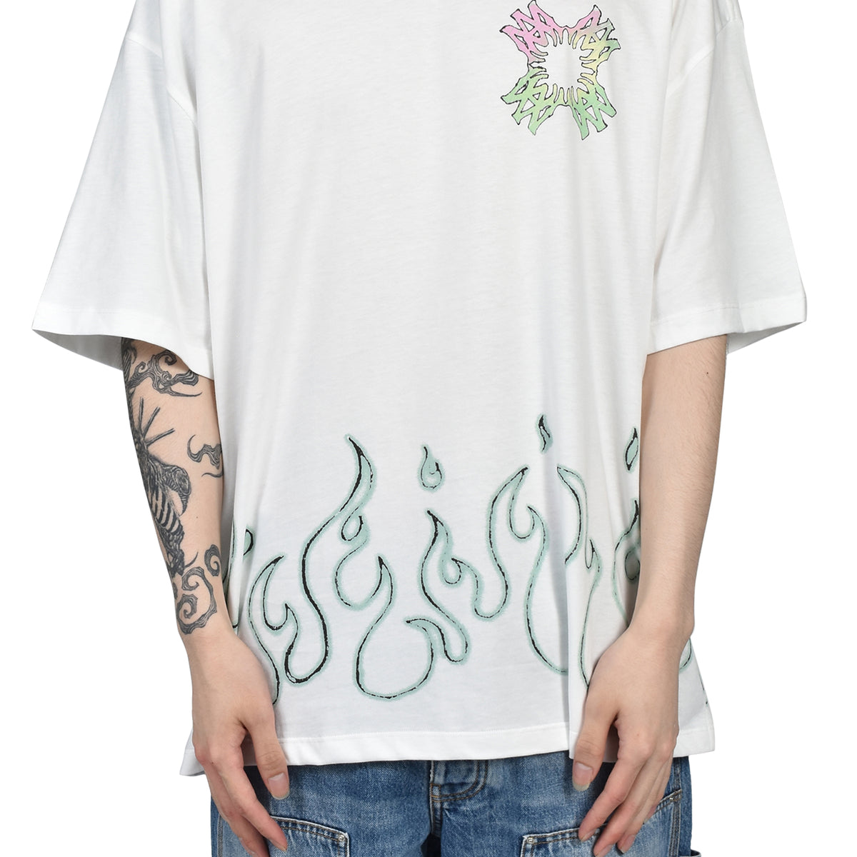 AMIRI アミリ FW26 MA QUAD FLAMES LJ SKATE TEE / IVO - NUBIAN ヌビアン