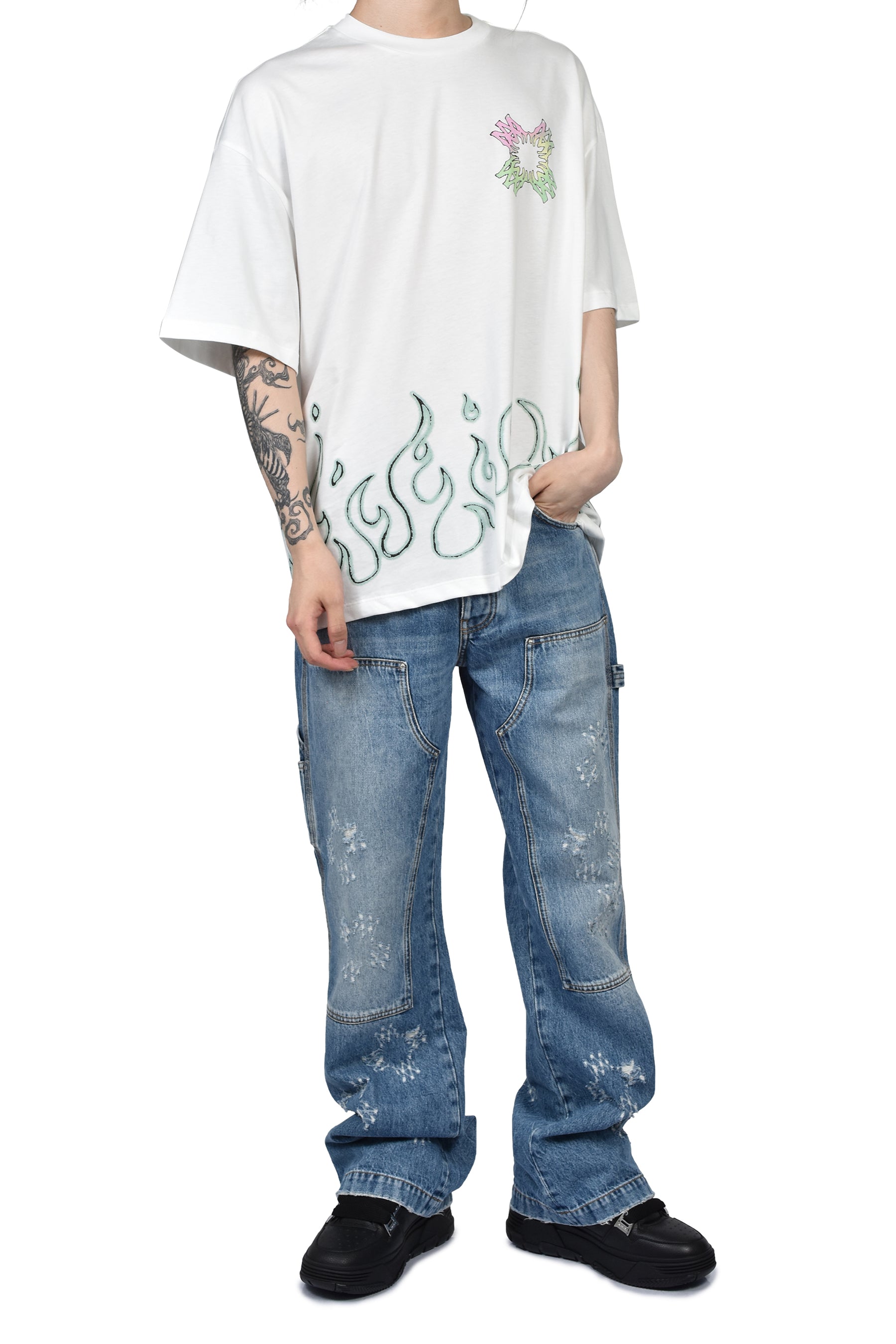 MA QUAD FLAMES LJ SKATE TEE / IVO