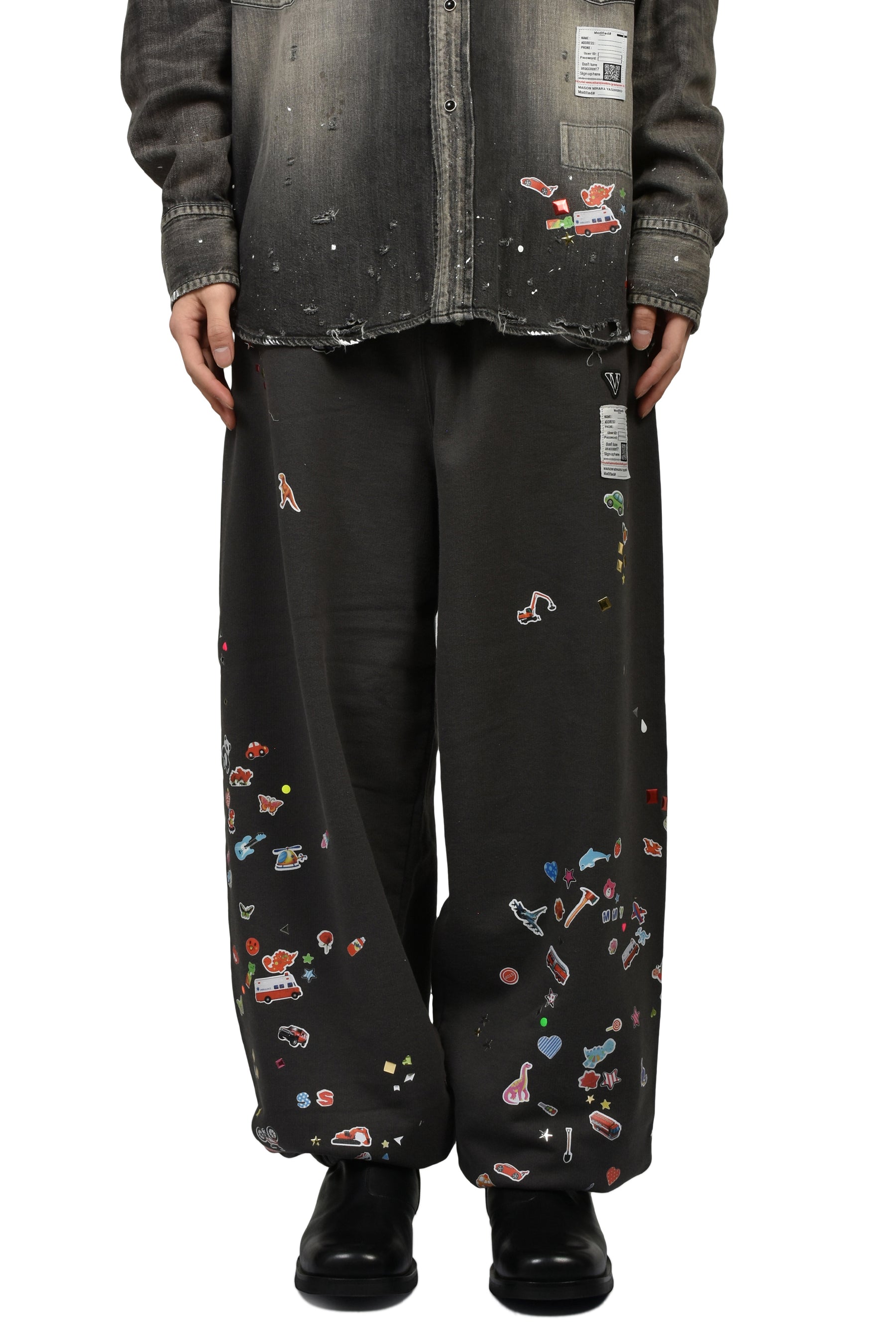 KIDS STICKER PANTS / BLK