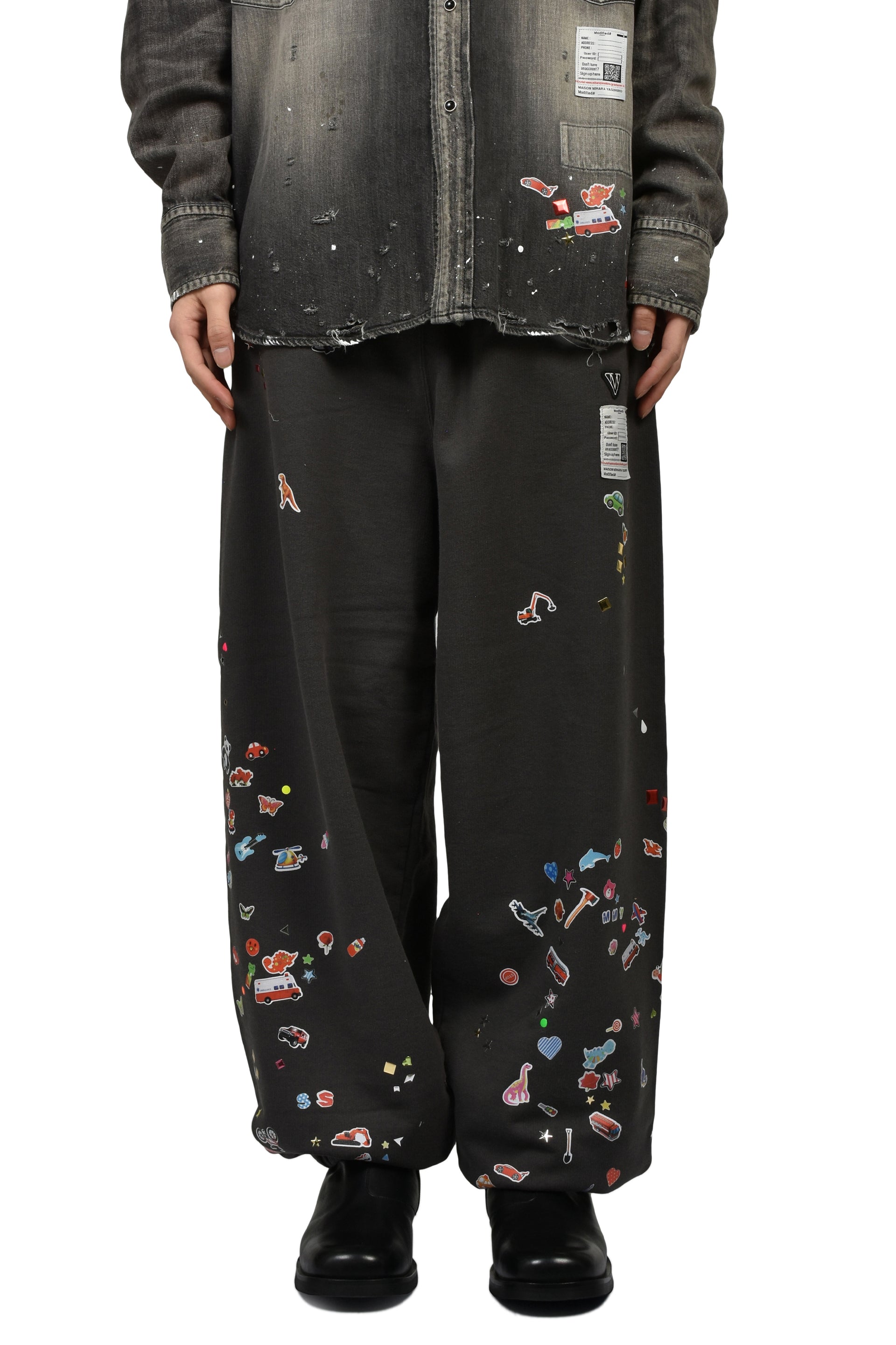 KIDS STICKER PANTS / BLK