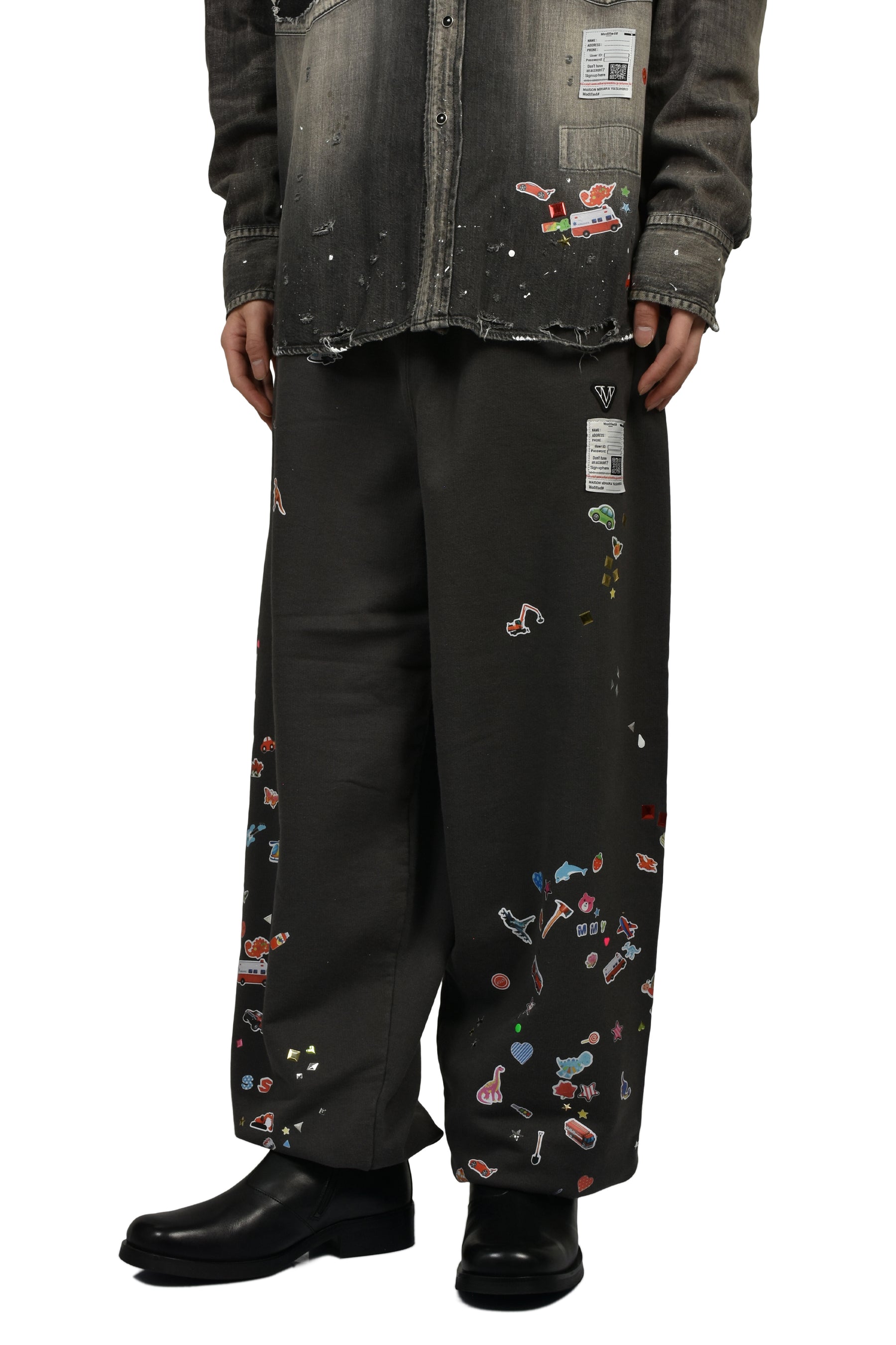 KIDS STICKER PANTS / BLK
