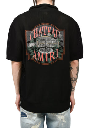 CHATEAU AMIRI CROCHET OS SHIRT / BLK