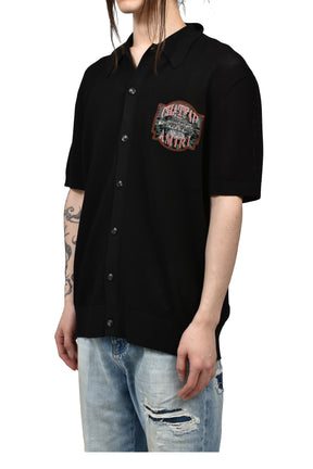 CHATEAU AMIRI CROCHET OS SHIRT / BLK