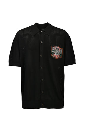 CHATEAU AMIRI CROCHET OS SHIRT / BLK