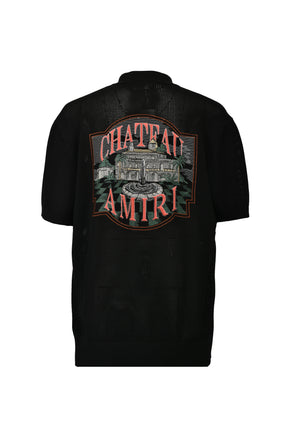 CHATEAU AMIRI CROCHET OS SHIRT / BLK