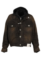 LAYERED DENIM JACKET / BLK