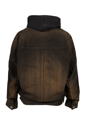 LAYERED DENIM JACKET / BLK