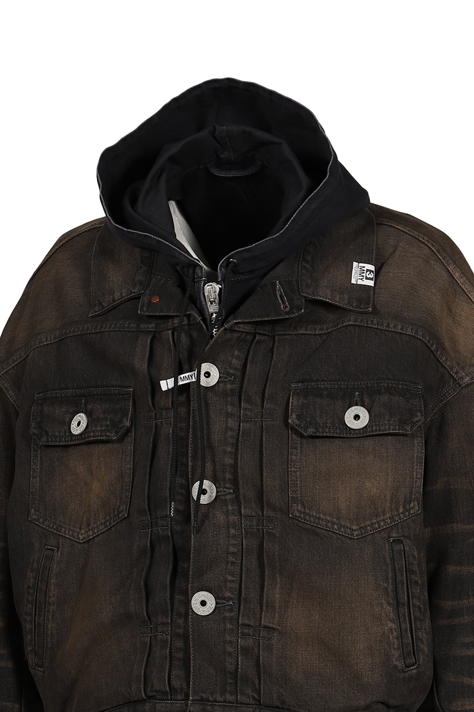 LAYERED DENIM JACKET / BLK