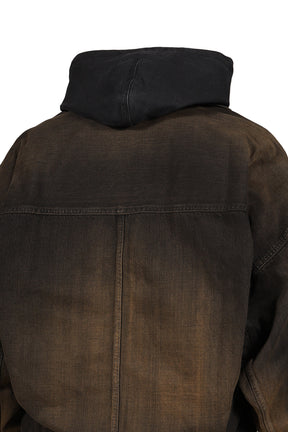 LAYERED DENIM JACKET / BLK