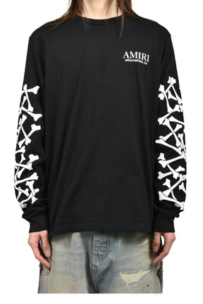 BONES STACKED L/S TEE / BLK