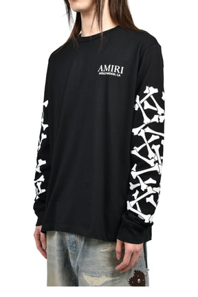BONES STACKED L/S TEE / BLK