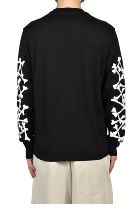 BONES STACKED L/S TEE / BLK