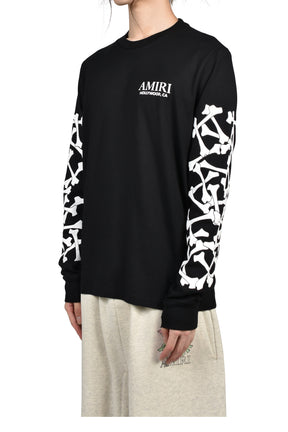 BONES STACKED L/S TEE / BLK