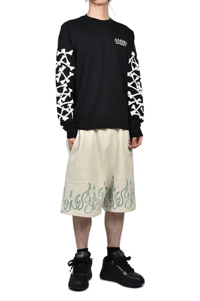 BONES STACKED L/S TEE / BLK