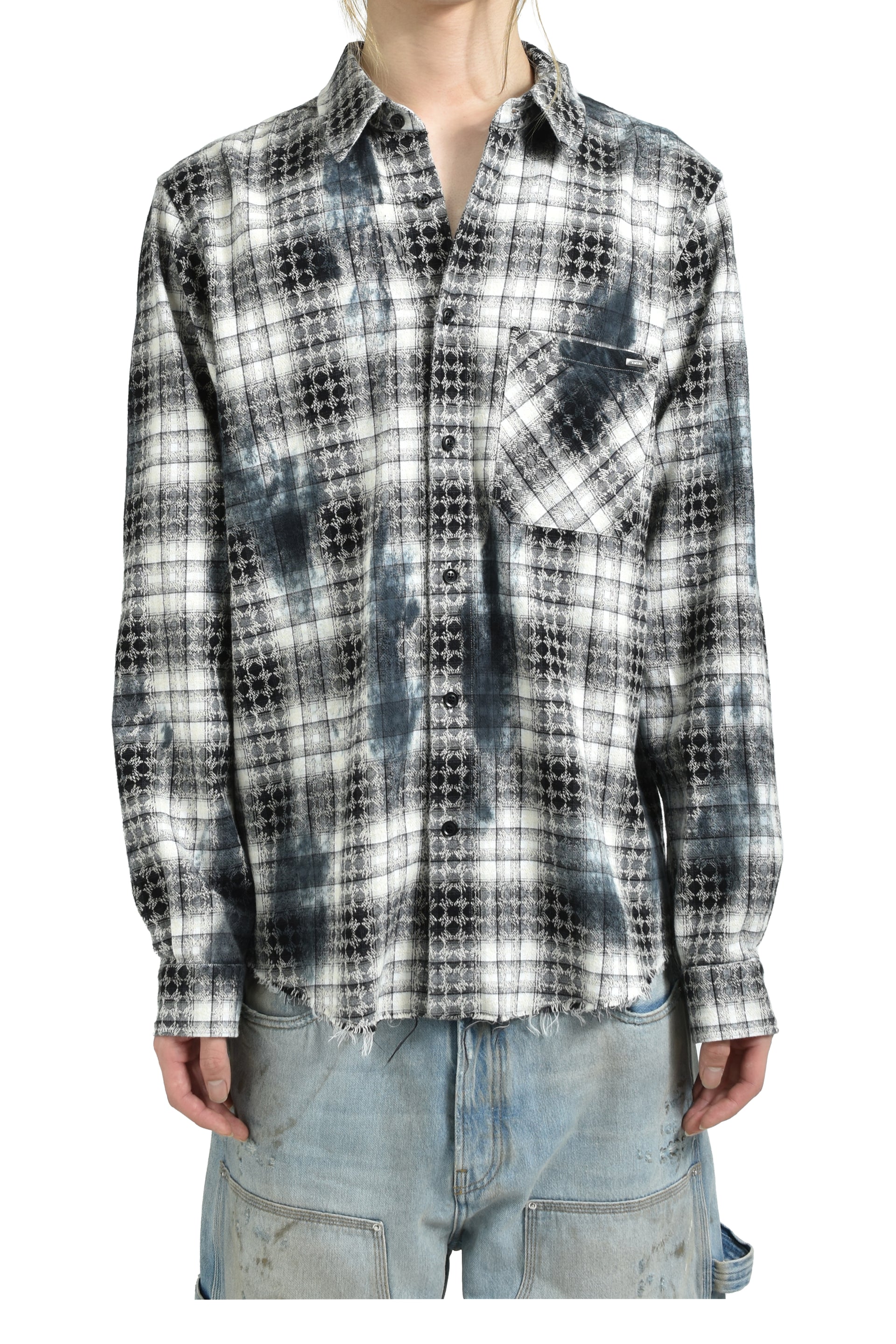 MA QUAD BLEACH FLANNEL / BLK