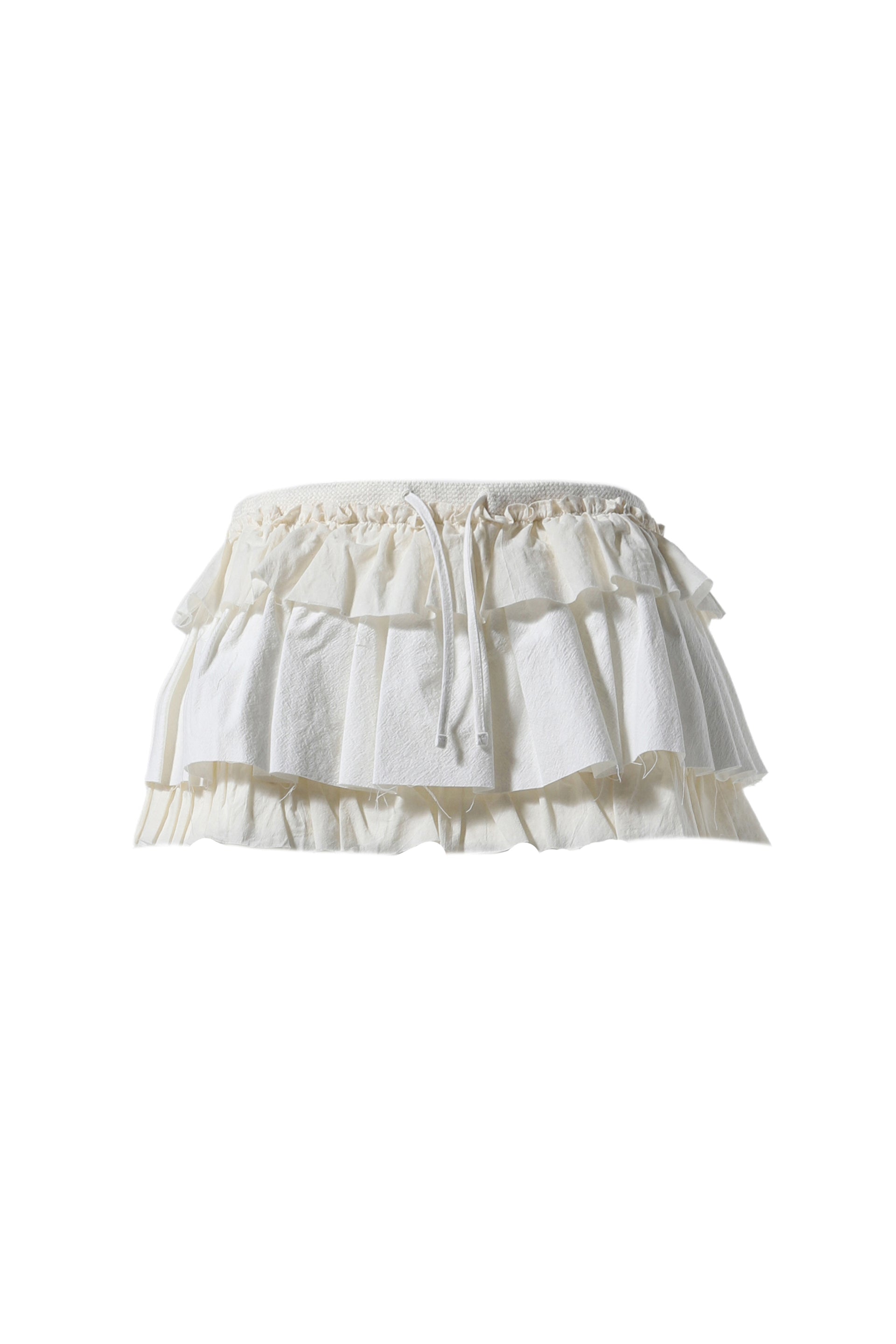 GLOWNY GIRLFRIEND RUFFLE MINI SKIRT / NATURAL