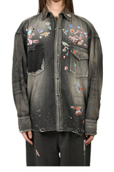 DENIM SHIRTS W STICKER / BLK
