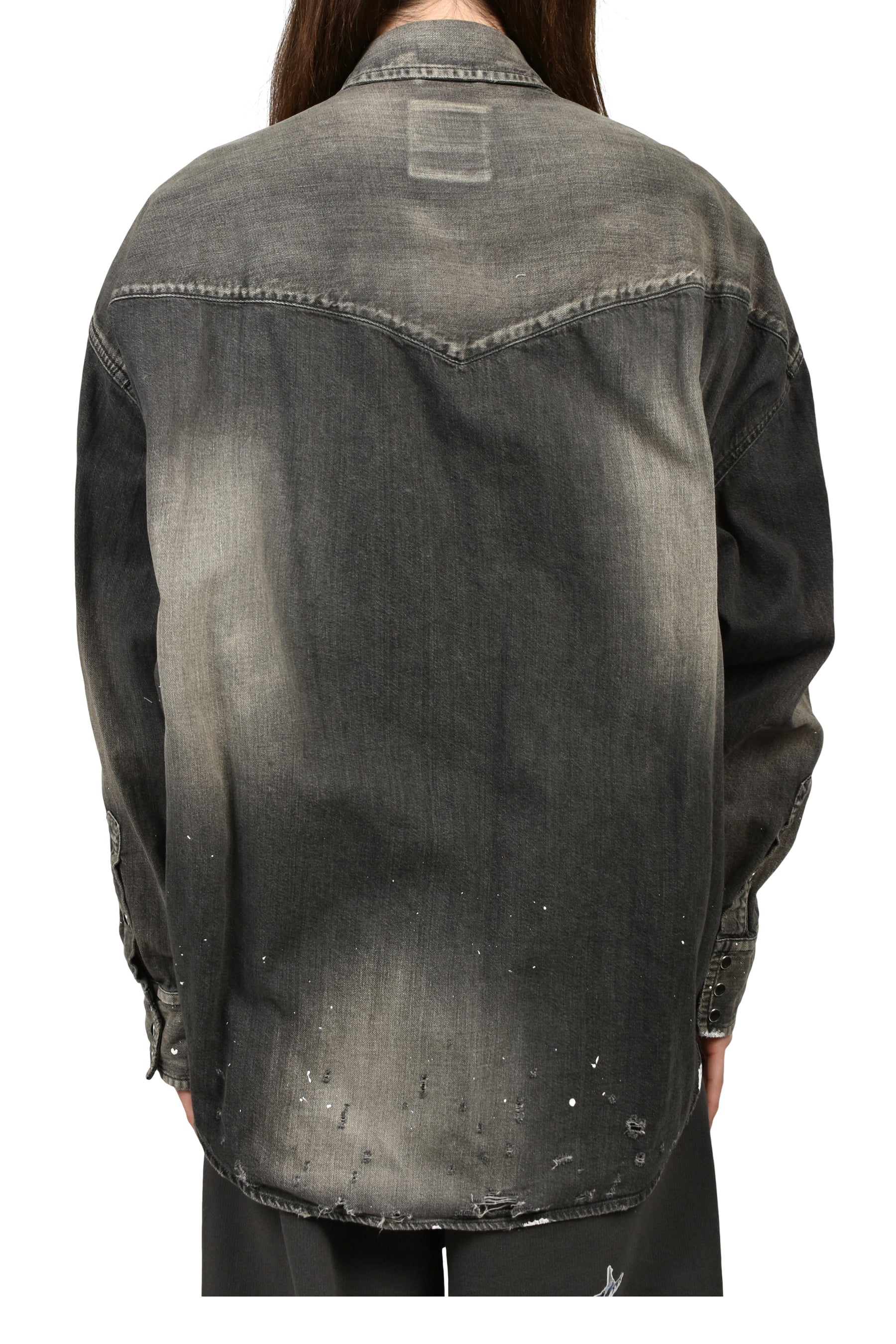 DENIM SHIRTS W STICKER / BLK