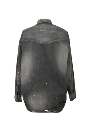 Maison MIHARA YASUHIRO DENIM SHIRTS W STICKER / BLK