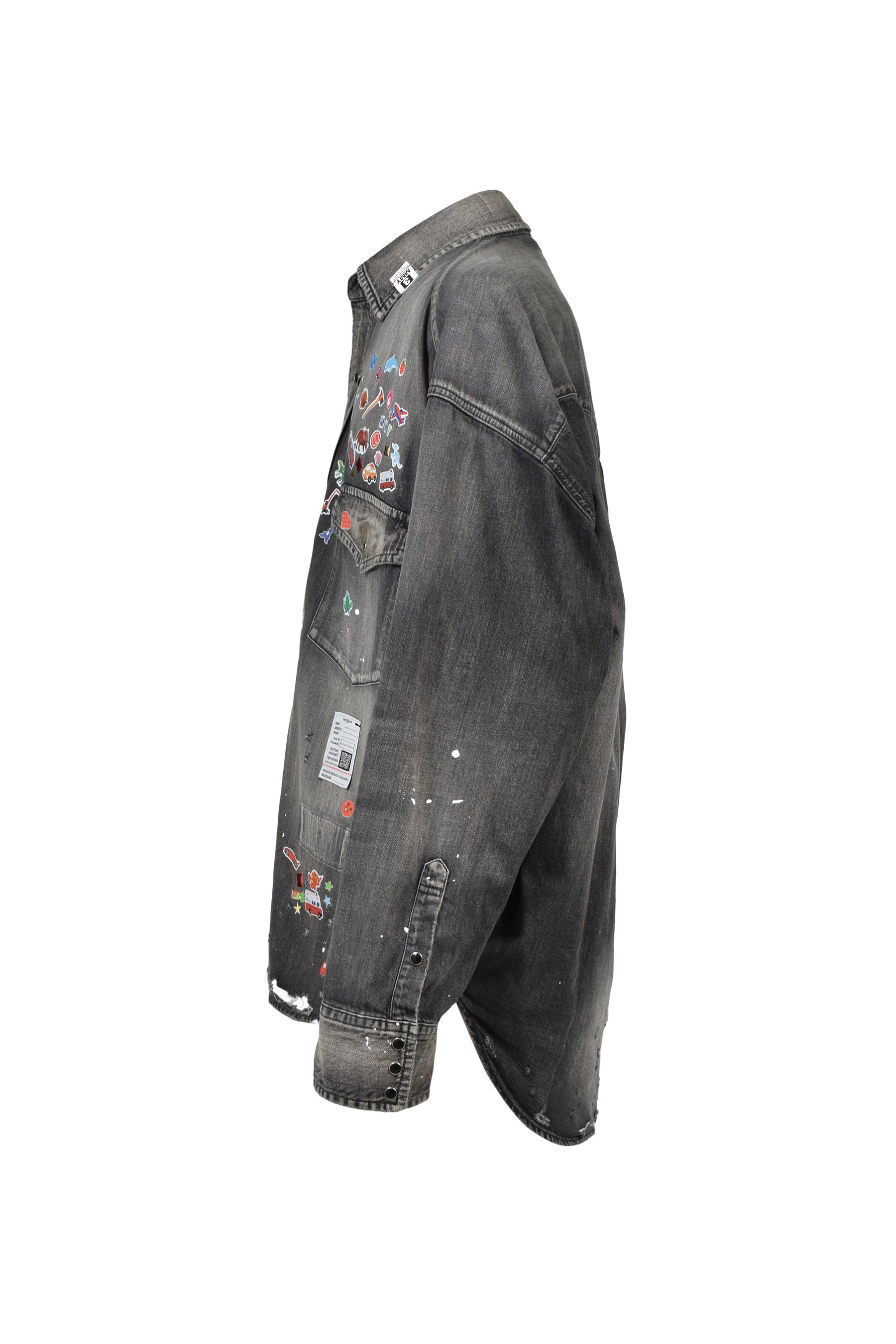 Maison MIHARA YASUHIRO DENIM SHIRTS W STICKER / BLK