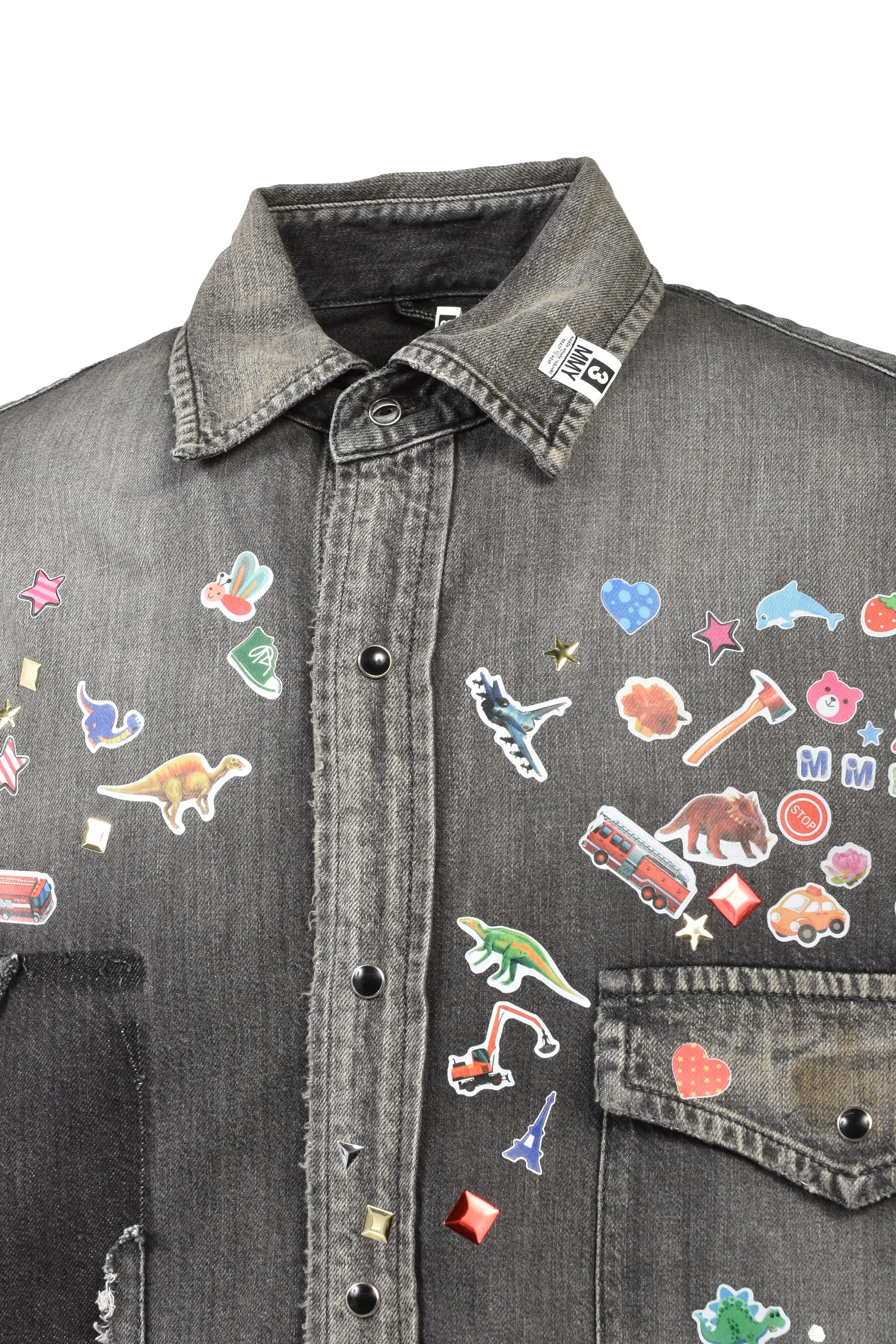 Maison MIHARA YASUHIRO DENIM SHIRTS W STICKER / BLK