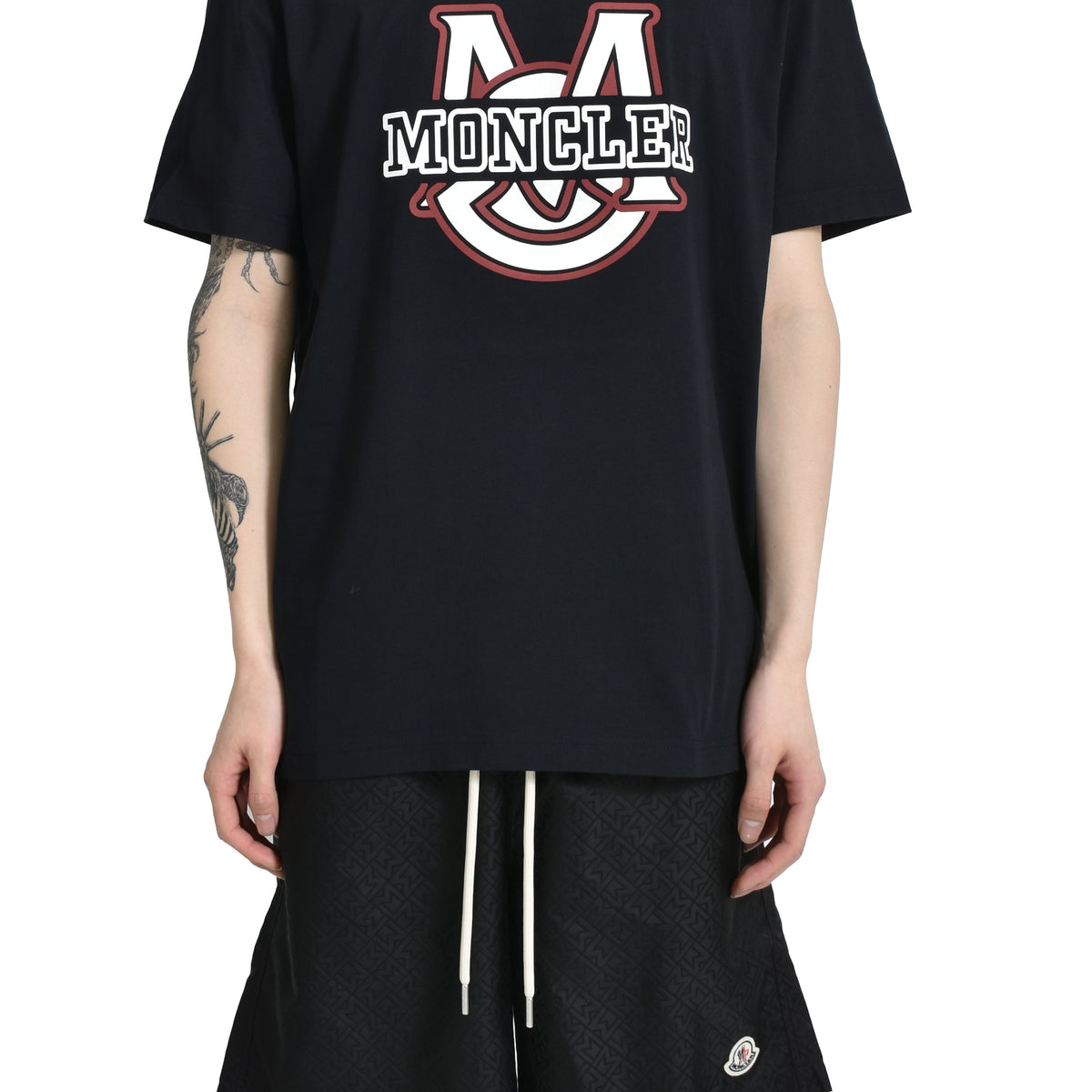 Moncler SS25 COLLEGE LOGO SS T-SHIRT / GRY - NUBIAN